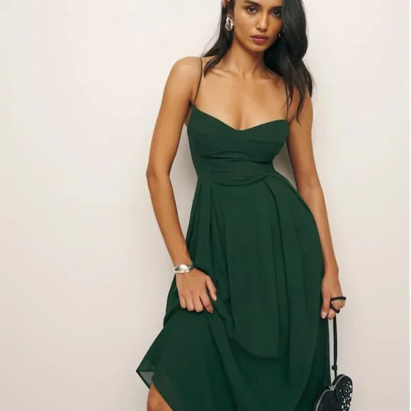 Reformation | Dresses | Reformation Green Midi Dress | Poshmark